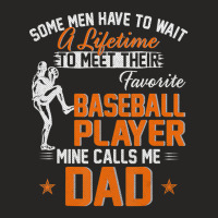 My Favorite Baseball Player Calls Me Dad Father's Day Ladies Fitted T-shirt | Artistshot