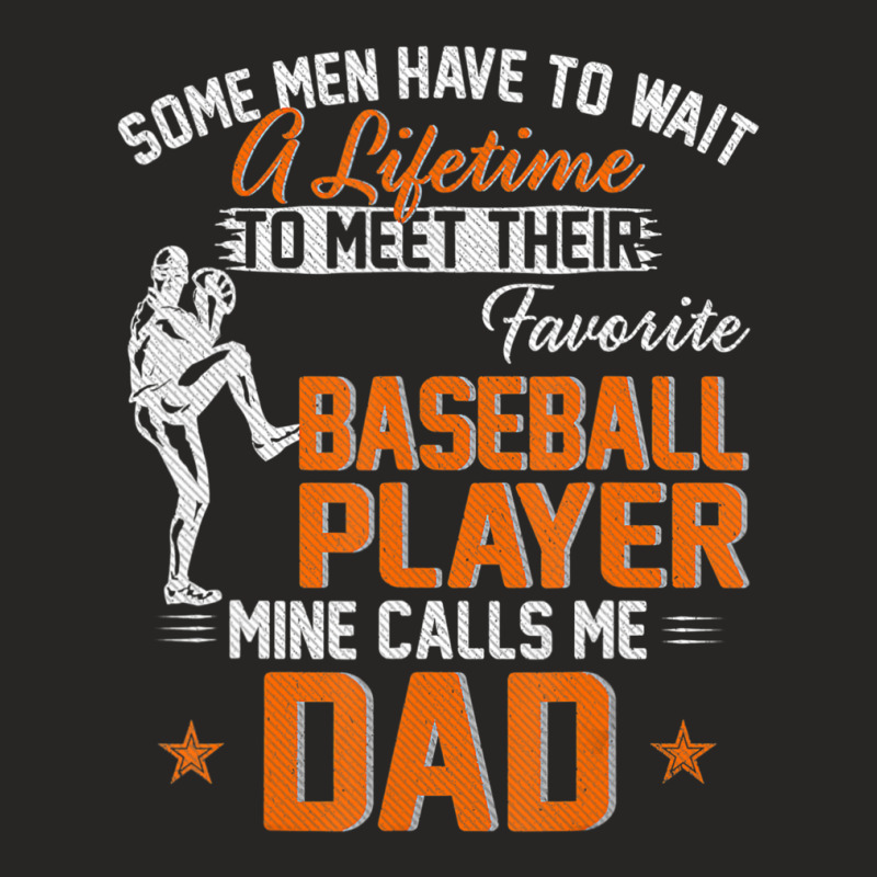 My Favorite Baseball Player Calls Me Dad Father's Day Ladies Fitted T-Shirt by Kemriban527 | Artistshot