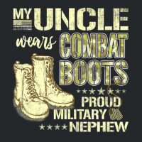 My Uncle Wears Combat Boots Dog Tags Proud Military Nephew Crewneck Sweatshirt | Artistshot