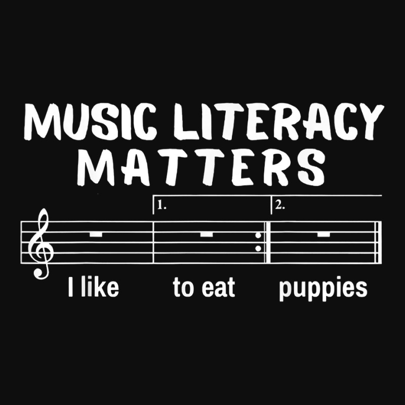 Music Literacy Matters I Like To Eat Puppies T Shirt Crop Top by cm-arts | Artistshot