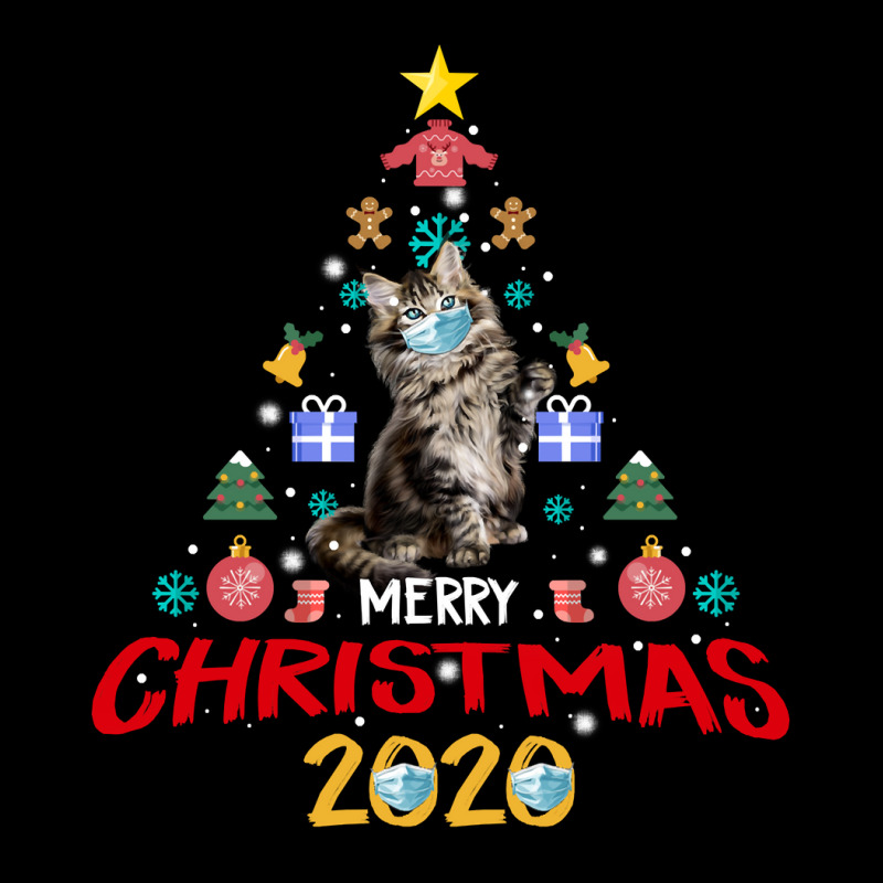 Quarantine Christmas 2020 Tree Maine Coon Cat Mask Gift Sweatshirt Zipper Hoodie by sadukakehy | Artistshot