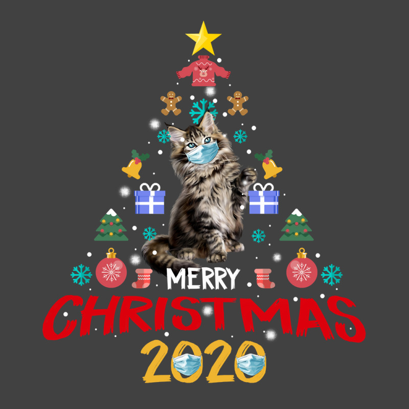 Quarantine Christmas 2020 Tree Maine Coon Cat Mask Gift Sweatshirt Vintage T-Shirt by sadukakehy | Artistshot