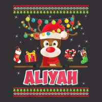 Reindeer Aliyah Merry Christmas Girl Santa Sweater Ugly Xmas T Shirt Vintage Short | Artistshot