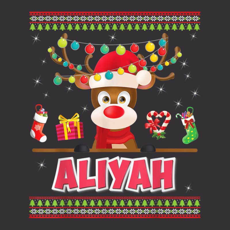 Reindeer Aliyah Merry Christmas Girl Santa Sweater Ugly Xmas T Shirt Vintage Short by cm-arts | Artistshot