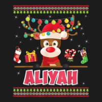 Reindeer Aliyah Merry Christmas Girl Santa Sweater Ugly Xmas T Shirt Hoodie & Jogger Set | Artistshot