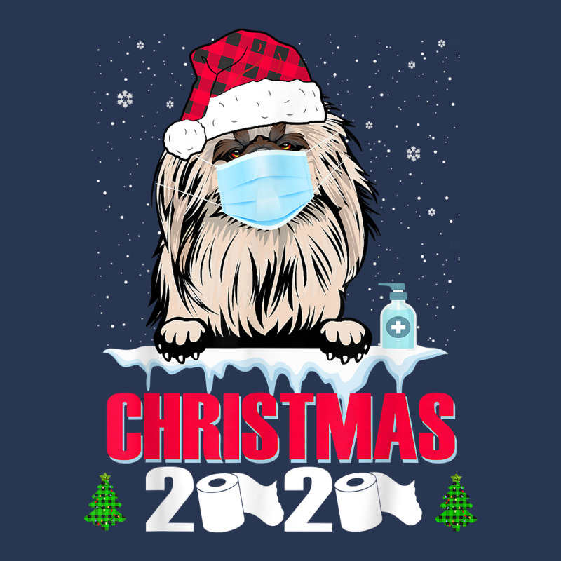 Pekingese Face Mask Dog Merry Christmas 2020 Funny Gift Xmas T Shirt Ladies Denim Jacket by fashyshaevozho | Artistshot