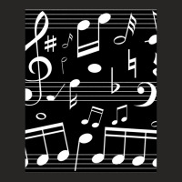 Dancing Music Notes Black And White Ladies Fitted T-shirt | Artistshot