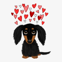 Black And Tan Longhaired Dachshund With Hearts For Boyfriend Ladies Fitted T-shirt | Artistshot