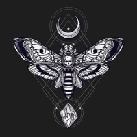 Crystal Moon And Death Moth - Mystic Pagan Skeleton Classic T-shirt | Artistshot