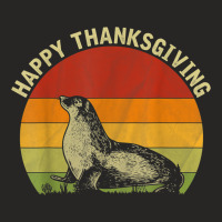 Happy Thanksgiving Sea Lion Lover Cute Thanksgiving Costume Ladies Fitted T-shirt | Artistshot