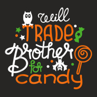 Will Trade Brother For Candy Matching Halloween Girls Sister Ladies Fitted T-shirt | Artistshot