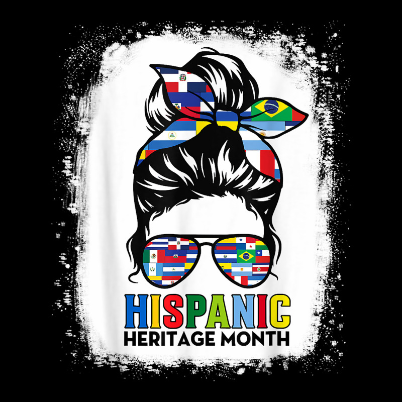 National Hispanic Heritage Month Latin Flags Messy Bun T Shirt Adjustable Cap by cm-arts | Artistshot