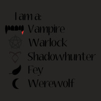 I Am A.... Warlock, Vampire, Shadowhunter, Fey, Werewolf Ladies Fitted T-shirt | Artistshot