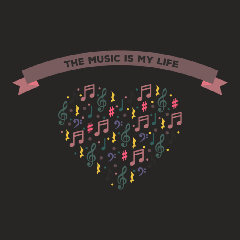 Heart Colorful Musical Notes Ladies Fitted T-Shirt by MandyMOerke | Artistshot