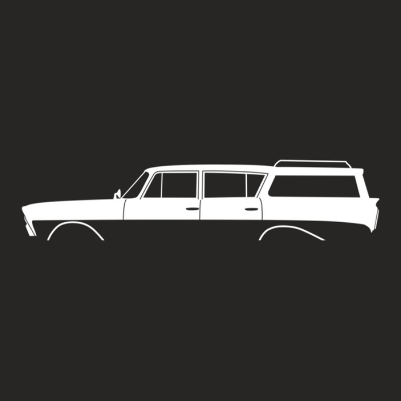 Car Silhouette   For 1960 Rambler Classic Station Wagon Ladies Fitted T-Shirt by cm-arts | Artistshot