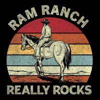 Ram Ranch Really Rock Vintage Western Rodeo Cowboy Horseback Premium T Metal Print Horizontal | Artistshot