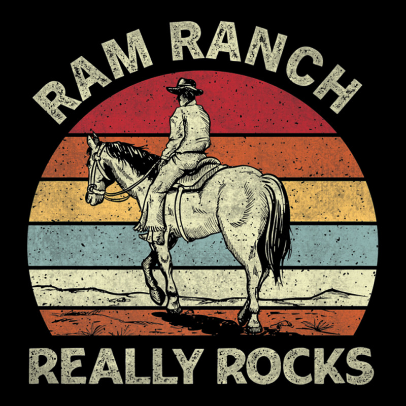 Ram Ranch Really Rock Vintage Western Rodeo Cowboy Horseback Premium T Metal Print Horizontal | Artistshot