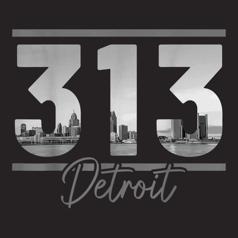 Detroit 313 Area Code Skyline Michigan Vintage T Shirt Vintage Cap by nejnda | Artistshot