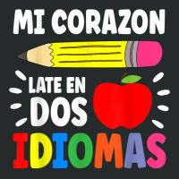 Mi Corazon Late En Dos Idiomas Bilingual Thanksgiving Day Women's Triblend Scoop T-shirt | Artistshot