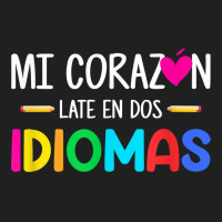 Mi Corazon Late En Dos Idiomas, Bilingual Spanish Teacher Ladies Polo Shirt | Artistshot