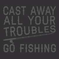 Fishing Lover Funny   Cast Away All Your Troubles Go Fishing Pullover Vintage Hoodie And Short Set | Artistshot