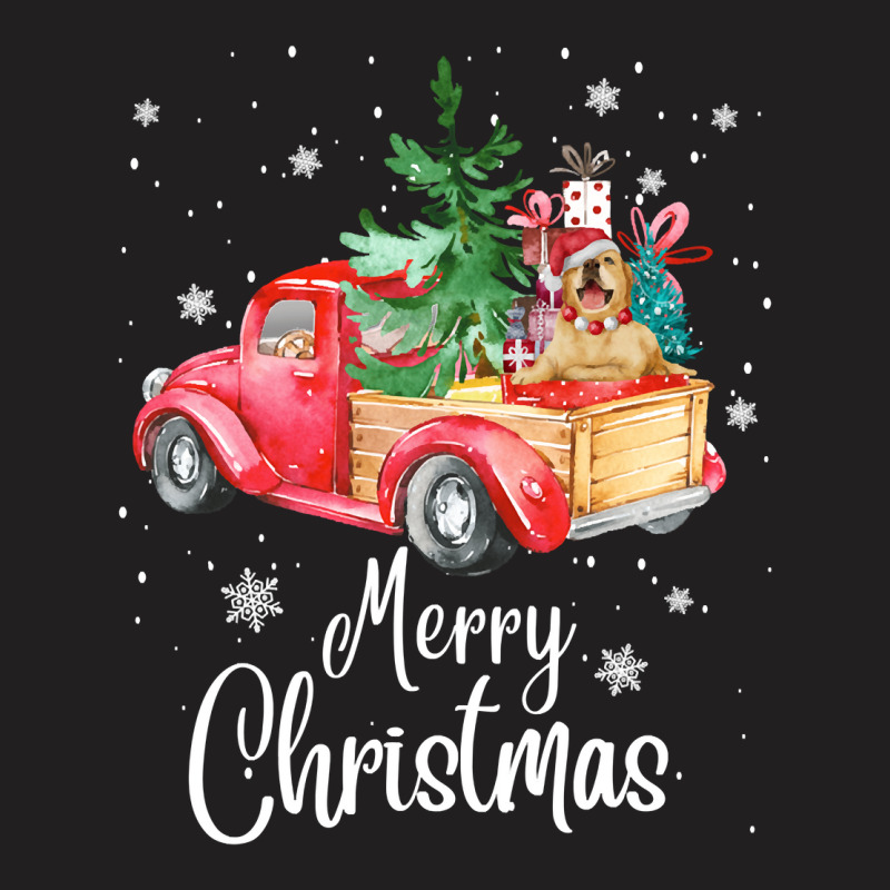 Christmas Tree Xmas Golden Retriever Dog Riding Red Truck Pullover Hoo T-shirt | Artistshot