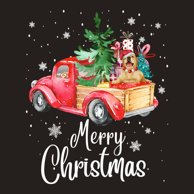 Christmas Tree Xmas Golden Retriever Dog Riding Red Truck Pullover Hoo Tank Top | Artistshot