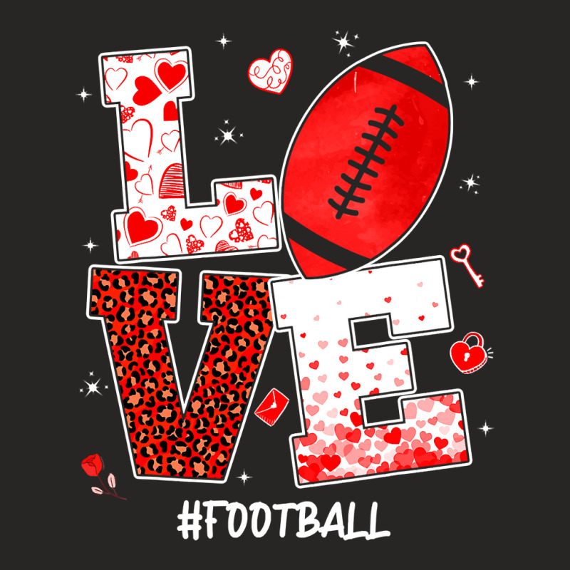 American Football Funny Valentines Day Hearts Football Lover Sports Pl Ladies Fitted T-Shirt by coolquirrell | Artistshot