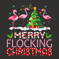 Flamingo Santa Hats Dancing On Snow Merry Flocking Christmas T Shirt Champion Hoodie | Artistshot