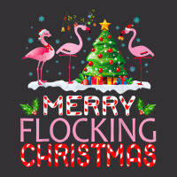 Flamingo Santa Hats Dancing On Snow Merry Flocking Christmas T Shirt Vintage Hoodie And Short Set | Artistshot