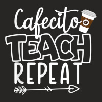 Cafecito Teach Repeat Bilingual Spanish Teacher Bilingue Ladies Fitted T-shirt | Artistshot