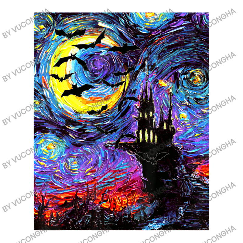 Dracula Castle Vampire Bats Halloween Starry Night Aja Art Unisex Hoodie by vucongha | Artistshot