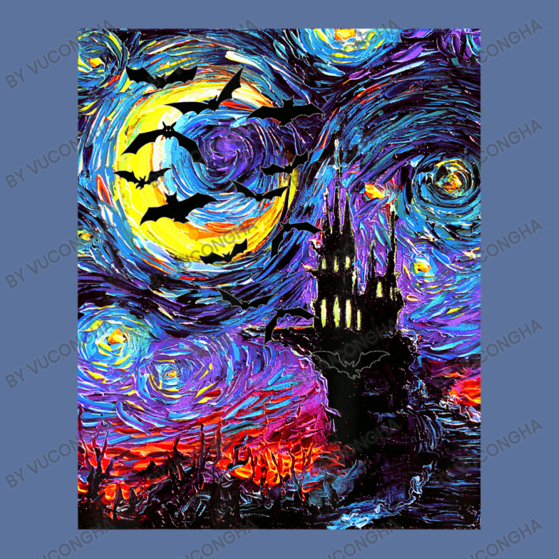 Dracula Castle Vampire Bats Halloween Starry Night Aja Art Lightweight Hoodie by vucongha | Artistshot