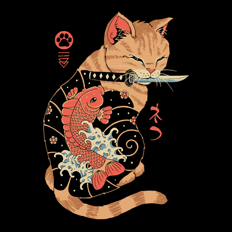 Carp Tattooed Cat Pocket T-Shirt by Kanmopsuk45 | Artistshot