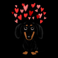 Dachshund Dog Black And Tan Dachshund With Valentine Hearts Cute Carto Fleece Short | Artistshot