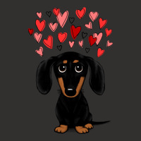 Dachshund Dog Black And Tan Dachshund With Valentine Hearts Cute Carto Champion Hoodie | Artistshot