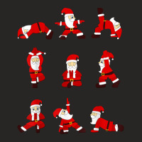 Funny Santa Christmas Yoga Positions T Shirt Ladies Fitted T-shirt | Artistshot