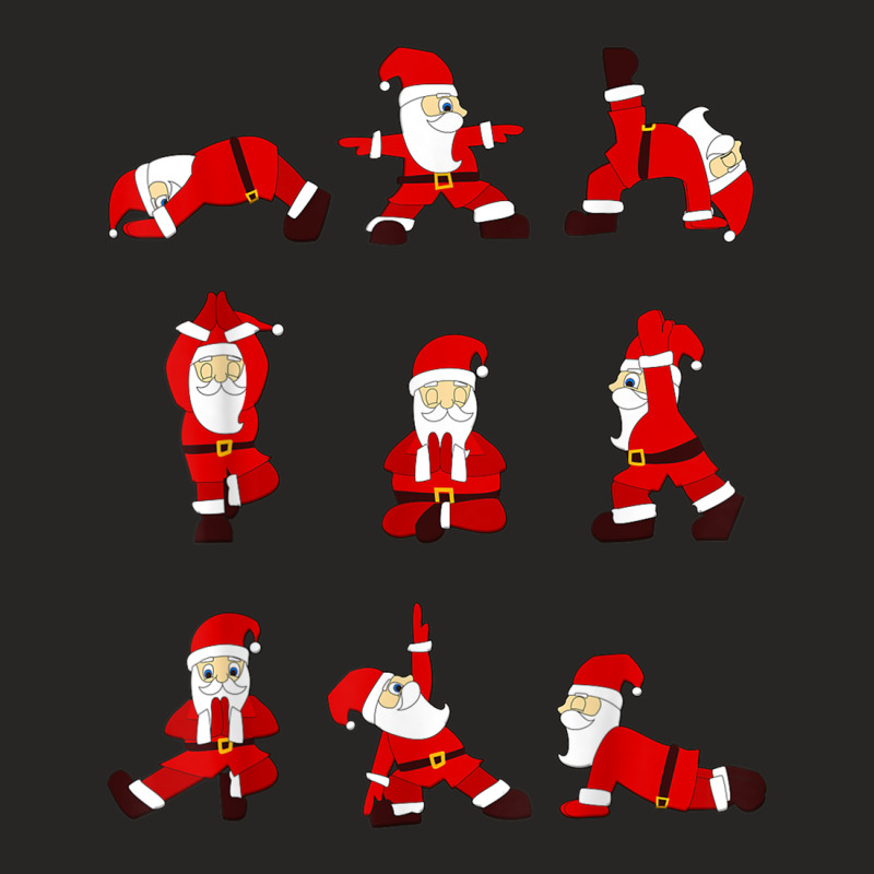 Funny Santa Christmas Yoga Positions T Shirt Ladies Fitted T-Shirt by cm-arts | Artistshot