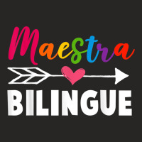 Maestra Spanish Teacher Back To School Maestra Bilingue Ladies Fitted T-shirt | Artistshot