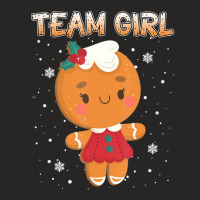 Christmas Gingerbread Team Girl Gender Reveal Women Ladies Fitted T-shirt | Artistshot