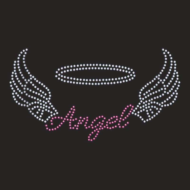 Angel With Wings Bling Rhinestone Diamante Embellished Tank Top Ladies Fitted T-Shirt by cm-arts | Artistshot