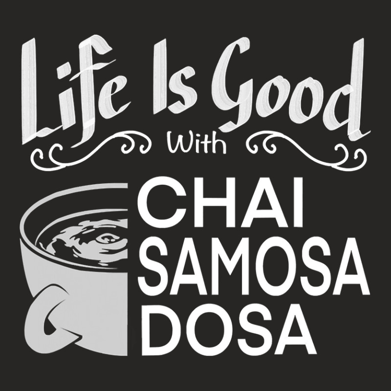 India Food Culture Chai Samosa Desi Humor Funny Ladies Fitted T-Shirt by badieu97 | Artistshot