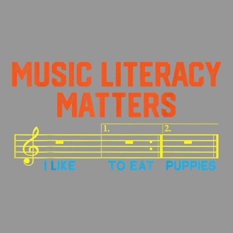 Music Literacy Matters I Like To Eat Puppies T Shirt Women's V-Neck T-Shirt by cm-arts | Artistshot