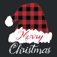 Merry Christmas Red Buffalo Plaid Santa Hat Long Sleeve T Shirt Crewneck Sweatshirt | Artistshot