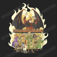 Womens Dungeons & Dragons Group Shot Flame Portrait V-neck 3/4 Sleeve Shirt | Artistshot