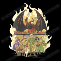 Womens Dungeons & Dragons Group Shot Flame Portrait V-neck Men's 3/4 Sleeve Pajama Set | Artistshot