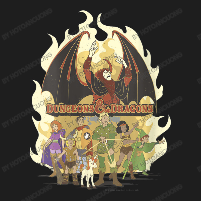 Womens Dungeons & Dragons Group Shot Flame Portrait V-neck Classic T-shirt | Artistshot