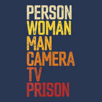 Womens Person Woman Man Camera Tv Prison Haha Funny Anit Trump Ladies Denim Jacket | Artistshot