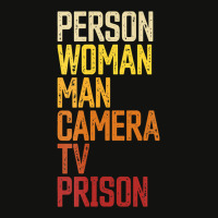 Womens Person Woman Man Camera Tv Prison Haha Funny Anit Trump Scorecard Crop Tee | Artistshot