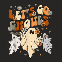 Cute Hippie Halloween Ghost Graphic For Women Lets Go Ghouls Ladies Fitted T-shirt | Artistshot